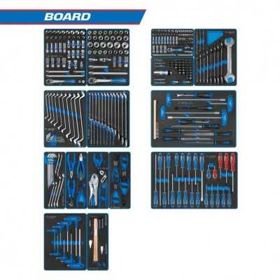 Набор инструментов "BOARD" для тележки, 15 ложементов, 325 предметов KING TONY 934-325MRVD Модули инструментов KING TONY фото, изображение